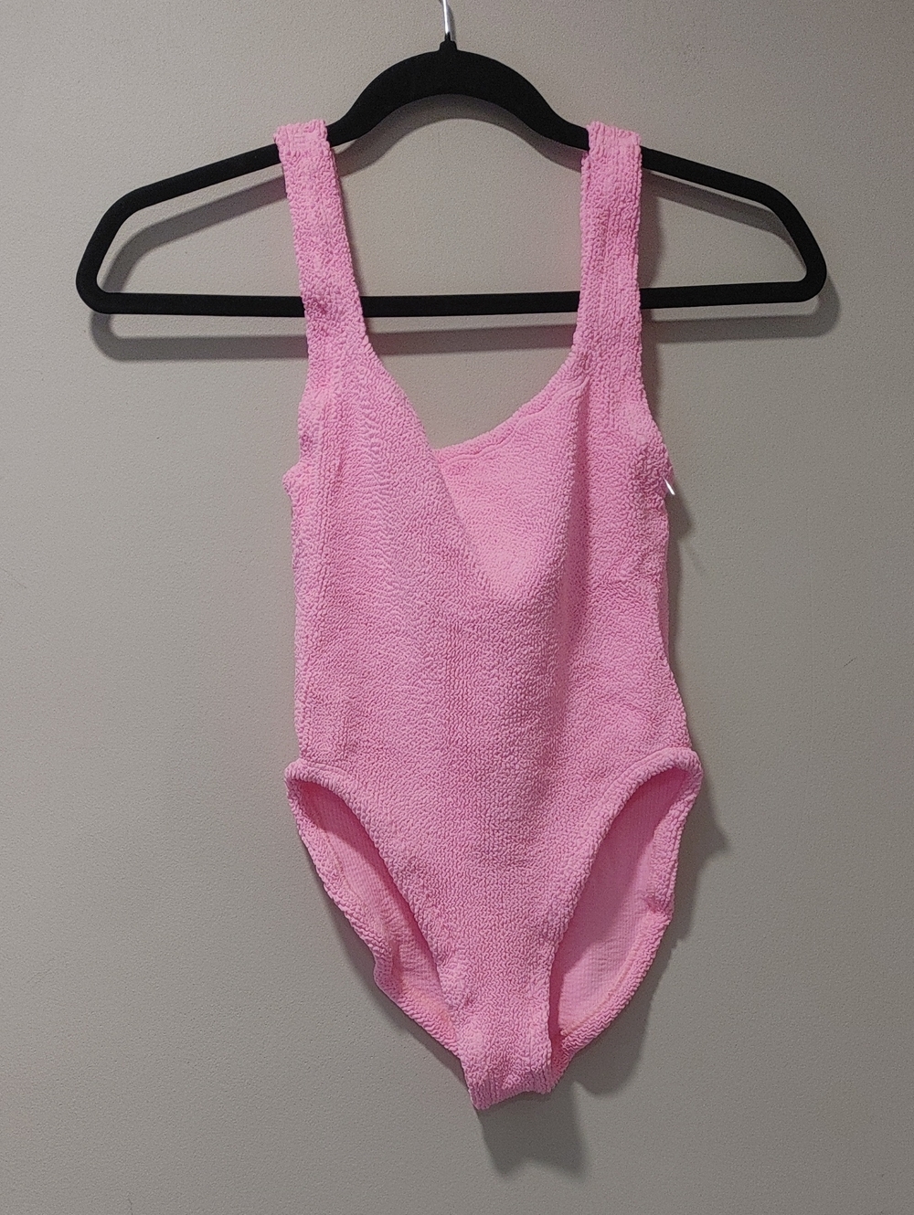 Hunza G classic seersucker swimsuit - bubble Pink Ribbed One-Piece One Size SW1 - Picture 5 of 10